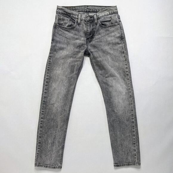 Levi's Jeans 502 Men's 28x30* Gray Grey Denim Taper Fit Stretch Cotton Blend Zip - Picture 1 of 10